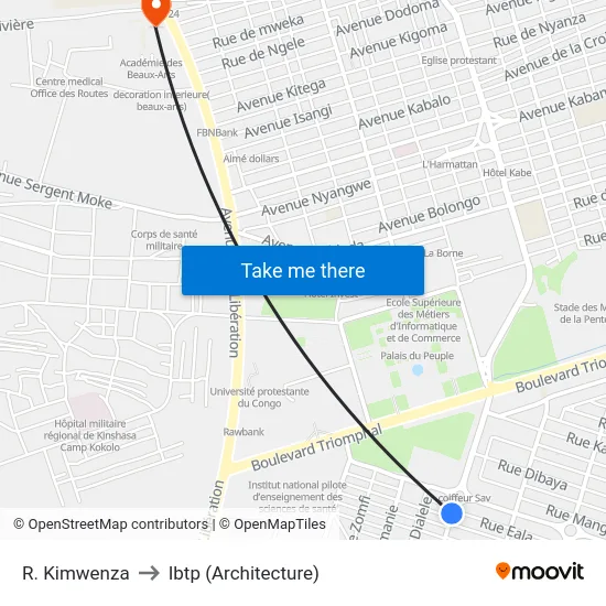 R. Kimwenza to Ibtp (Architecture) map