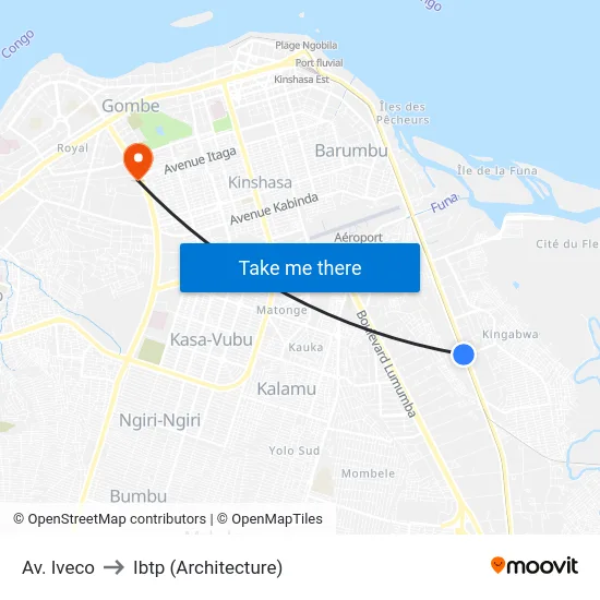 Av. Iveco to Ibtp (Architecture) map