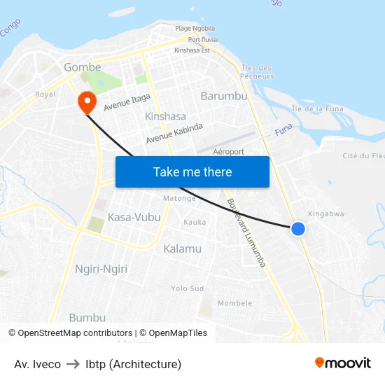 Av. Iveco to Ibtp (Architecture) map