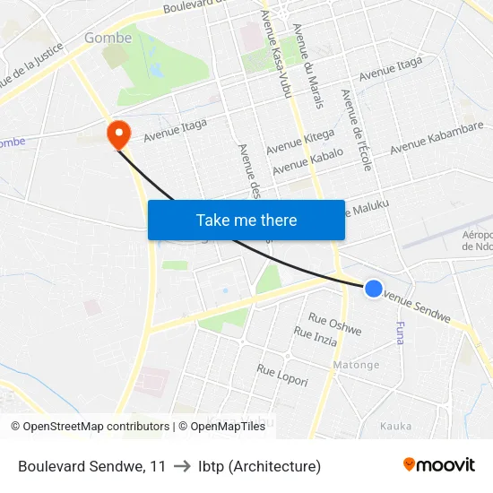 Boulevard Sendwe, 11 to Ibtp (Architecture) map