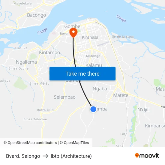 Bvard. Salongo to Ibtp (Architecture) map