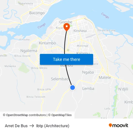 Arret De Bus to Ibtp (Architecture) map
