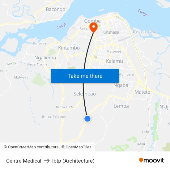 Centre Medical to Ibtp (Architecture) map