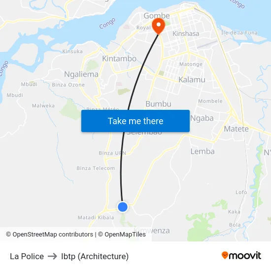 La Police to Ibtp (Architecture) map