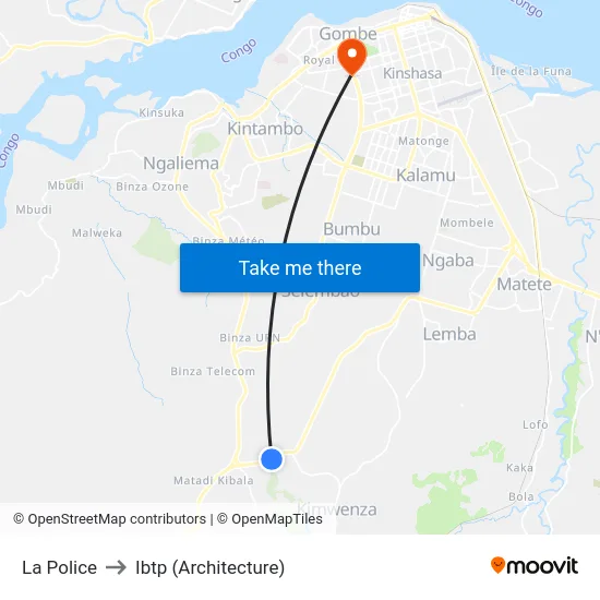 La Police to Ibtp (Architecture) map