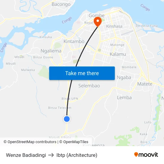 Wenze Badiadingi to Ibtp (Architecture) map