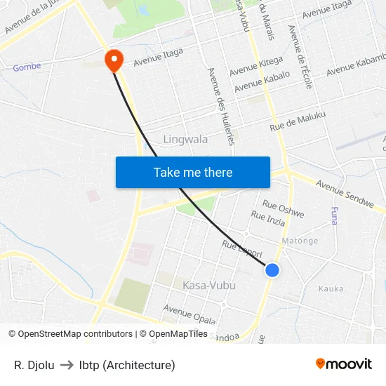 R. Djolu to Ibtp (Architecture) map