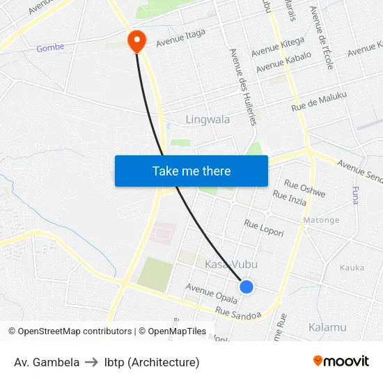 Av. Gambela to Ibtp (Architecture) map