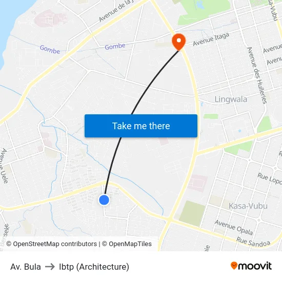 Av. Bula to Ibtp (Architecture) map