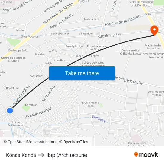 Konda Konda to Ibtp (Architecture) map