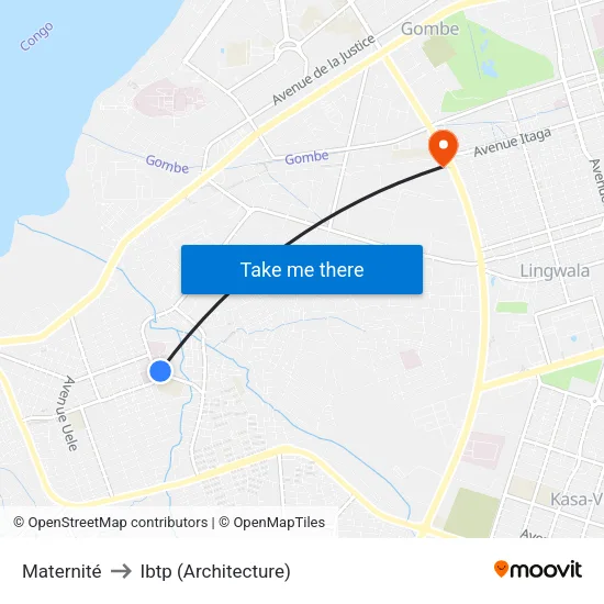 Maternité to Ibtp (Architecture) map