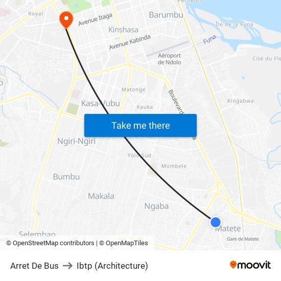 Arret De Bus to Ibtp (Architecture) map