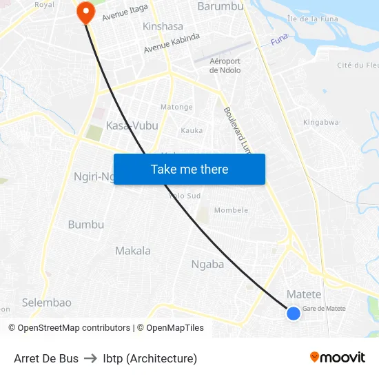 Arret De Bus to Ibtp (Architecture) map