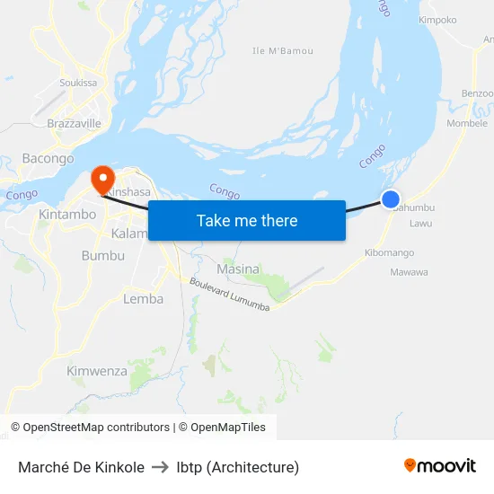 Marché De Kinkole to Ibtp (Architecture) map