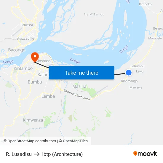 R. Lusadisu to Ibtp (Architecture) map