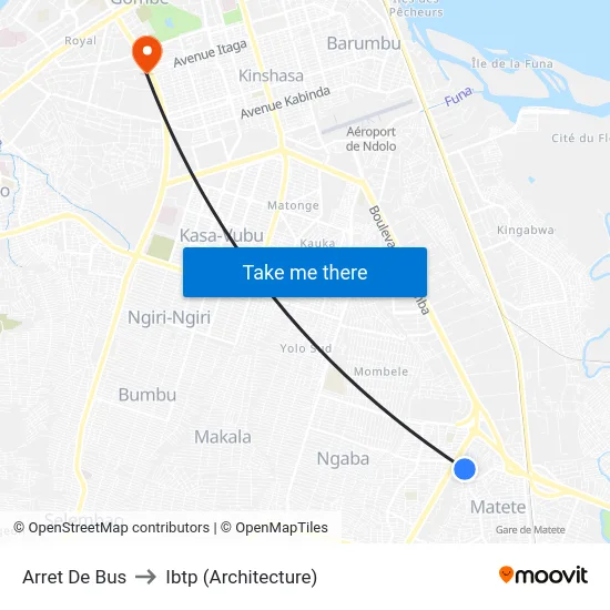 Arret De Bus to Ibtp (Architecture) map