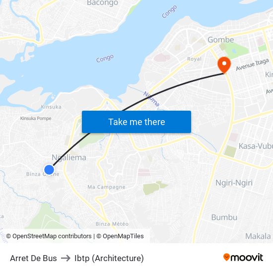 Arret De Bus to Ibtp (Architecture) map