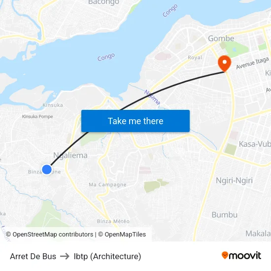 Arret De Bus to Ibtp (Architecture) map