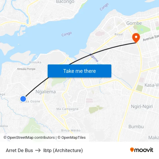 Arret De Bus to Ibtp (Architecture) map