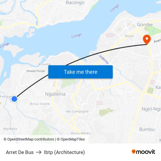 Arret De Bus to Ibtp (Architecture) map