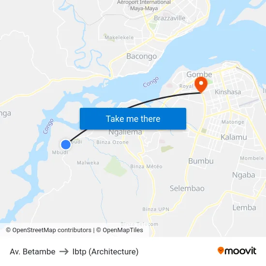 Av. Betambe to Ibtp (Architecture) map