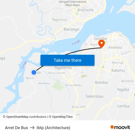 Arret De Bus to Ibtp (Architecture) map