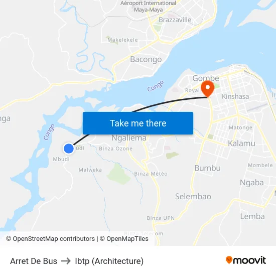 Arret De Bus to Ibtp (Architecture) map