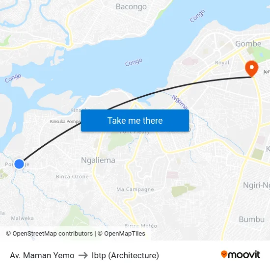 Av. Maman Yemo to Ibtp (Architecture) map