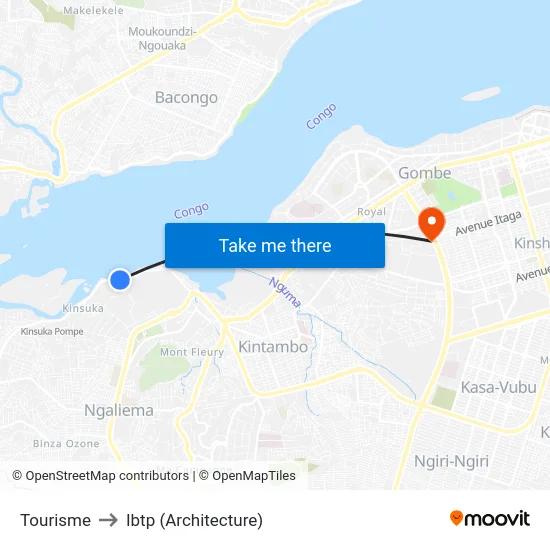 Tourisme to Ibtp (Architecture) map