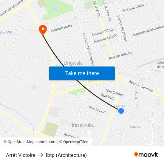 Arrêt Victoire to Ibtp (Architecture) map