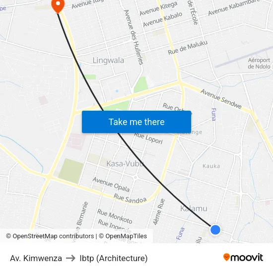 Av. Kimwenza to Ibtp (Architecture) map