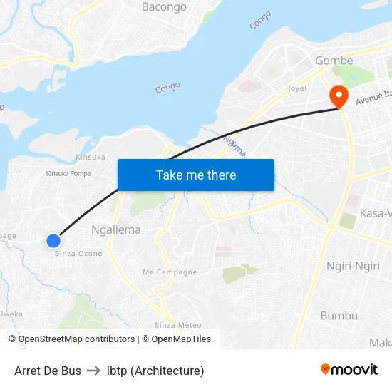 Arret De Bus to Ibtp (Architecture) map