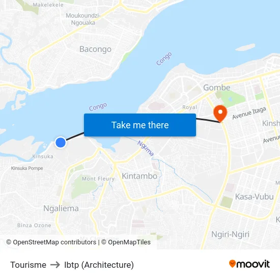 Tourisme to Ibtp (Architecture) map