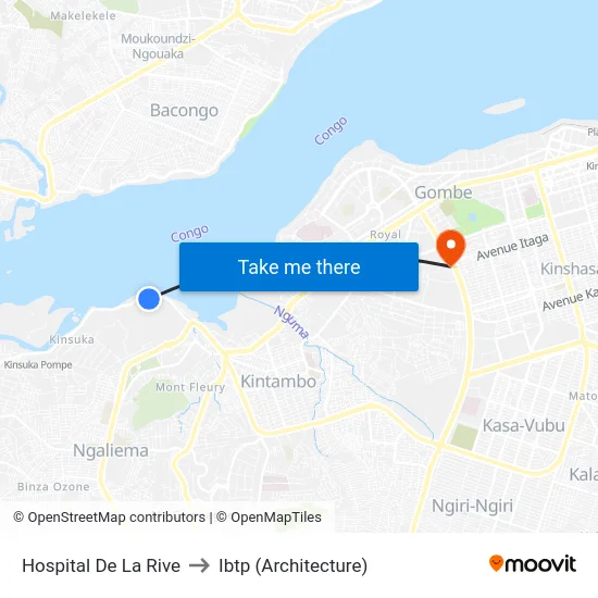 Hospital De La Rive to Ibtp (Architecture) map