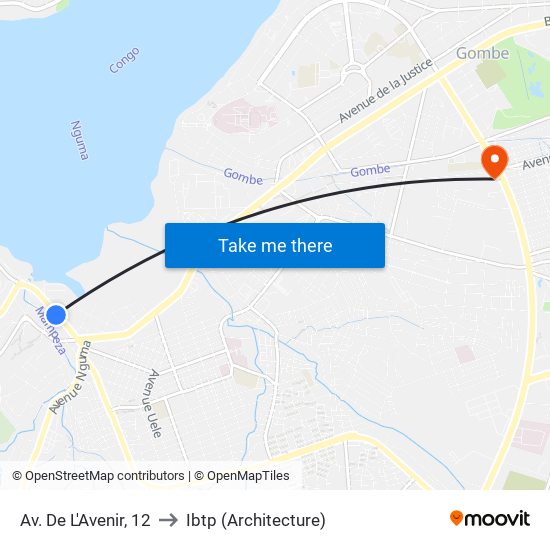 Av. De L'Avenir, 12 to Ibtp (Architecture) map