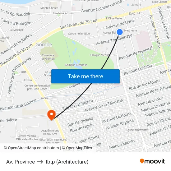 Av. Province to Ibtp (Architecture) map