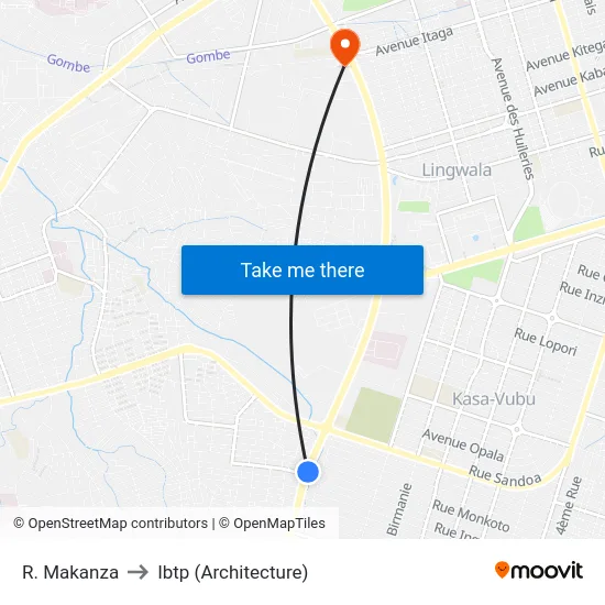 R. Makanza to Ibtp (Architecture) map