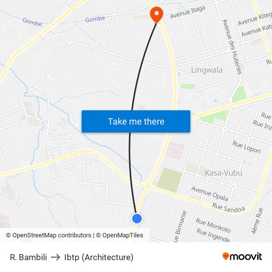 R. Bambili to Ibtp (Architecture) map