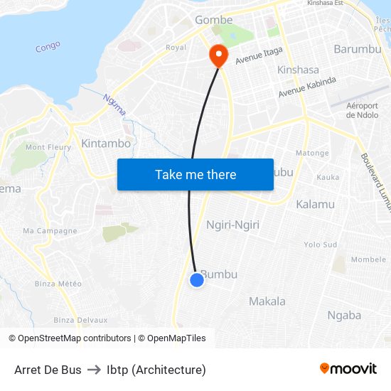 Arret De Bus to Ibtp (Architecture) map