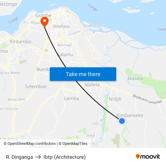 R. Dinganga to Ibtp (Architecture) map