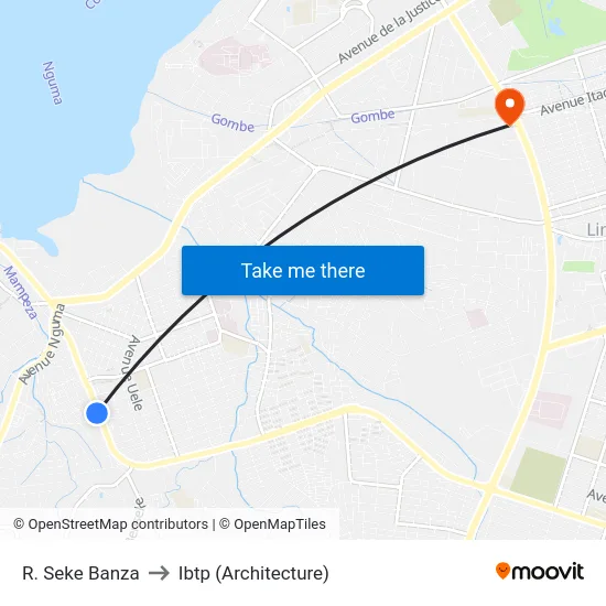R. Seke Banza to Ibtp (Architecture) map