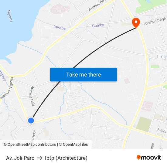 Av. Joli-Parc to Ibtp (Architecture) map