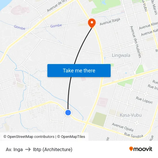 Av. Inga to Ibtp (Architecture) map