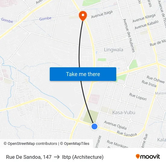Rue De Sandoa, 147 to Ibtp (Architecture) map