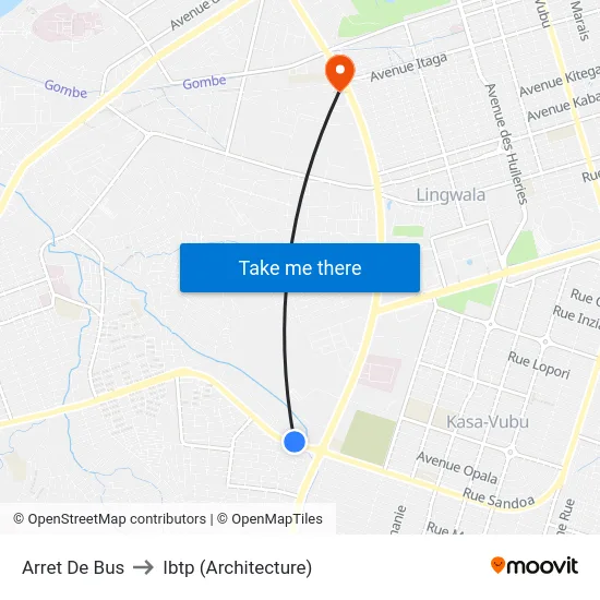 Arret De Bus to Ibtp (Architecture) map