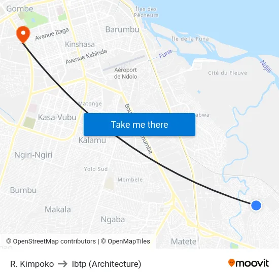 R. Kimpoko to Ibtp (Architecture) map
