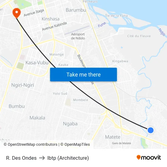 R. Des Ondes to Ibtp (Architecture) map
