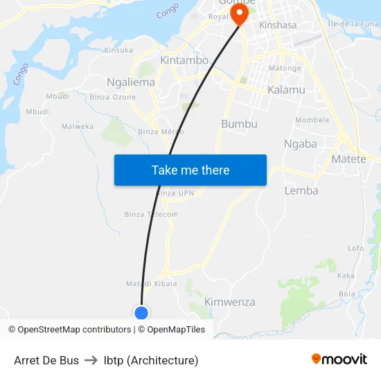 Arret De Bus to Ibtp (Architecture) map
