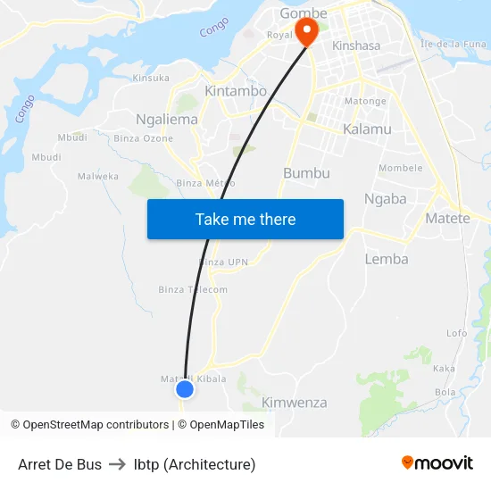 Arret De Bus to Ibtp (Architecture) map