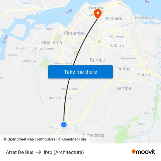 Arret De Bus to Ibtp (Architecture) map